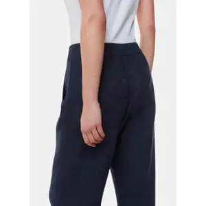 Whistles Navy Linen Barrel Leg Trouser